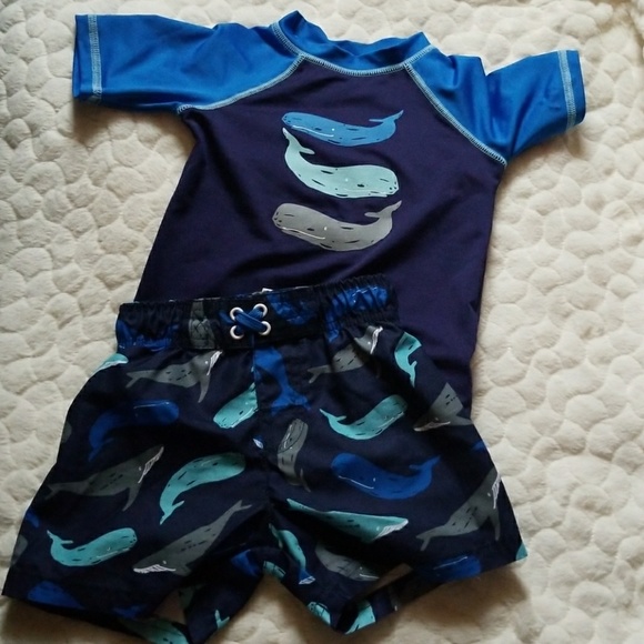 Cat & Jack Other - Cat & Jack swim set rashguard swim trunks shorts